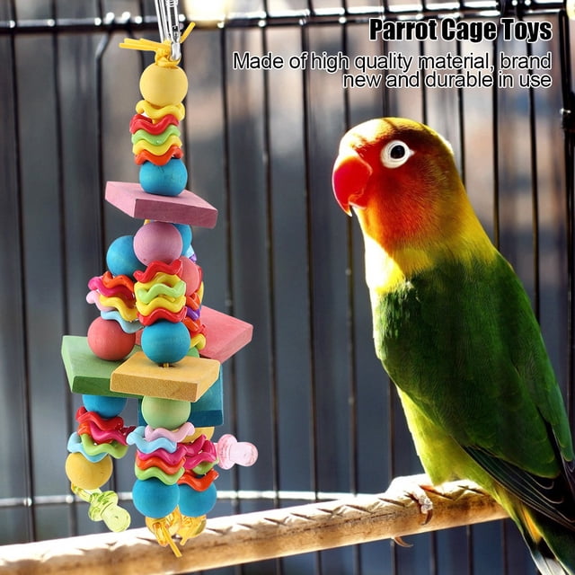 Juguete de columpio para loros, 6 uds., jaula de madera para loros y pájaros, juguete para masticar loros, rendimiento probado Jadeshay A