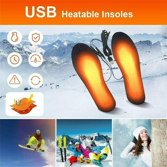 Plantillas calefactables con conexión USB, recargables, lavables y recortables, para oficina, viajes, enchufe, diseño cómodo, eficiencia energética, para invierno.,Vsgery