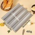 thumbnail image 3 of YAMUZONG Perforated 4 Wave French Bread Pan Tray Non-Stick for Baking, 3 of 7