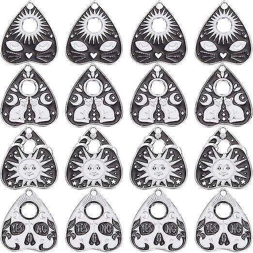 40 Uds., 4 estilos, dijes góticos de Halloween, dijes de Tarot a granel, dijes mágicos en blanco y negro, dije de energía con calavera de gato y luna para hacer joyas, dijes para pendientes
