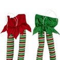 thumbnail image 6 of Northlight Striped Plush Elf Legs Christmas Decorations - 19" - Red and Green - Set of 2, 6 of 7