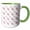 Green/White, variant on 3drose, Cute Pink Flowers and Unicorn Faces Pattern, 11oz Two-tone Yellow Mug