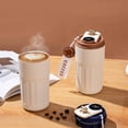thumbnail image 2 of Taza de café de acero inoxidable 316 de 450ml, termo de vacío con pantalla inteligente de temperatura, taza térmica aislada, taza de café portátil, 2 of 5