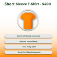 thumbnail image 5 of Hanes Men Essential-T High Visibility T-Shirt, Short Sleeve Tee, Safety Orange, CVC Blend, S, 5 of 6