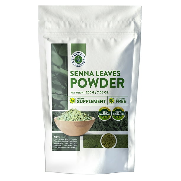 Pure Senna Leaves Powder 100 Organic Herbal Supplement 0 Grams 7 05 Oz Henna Cosmetics Walmart Com Walmart Com
