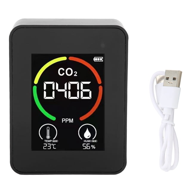 Air Monitor, TVOC Sensor Auto Alarm CO2 Detector Clear Display 400-5000ppm For Office