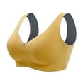 thumbnail image 2 of Aayomet Womenâs Bras Women's Bralette Wireless Padded Bra Top Everyday Basic Deep V-Neck,Yellow XL, 2 of 5