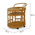 thumbnail image 2 of SK New Interiors Trolly Moving Serving Cart Bar Table ECO Natural Rattan Wicker Handmade, Colonial, 2 of 7