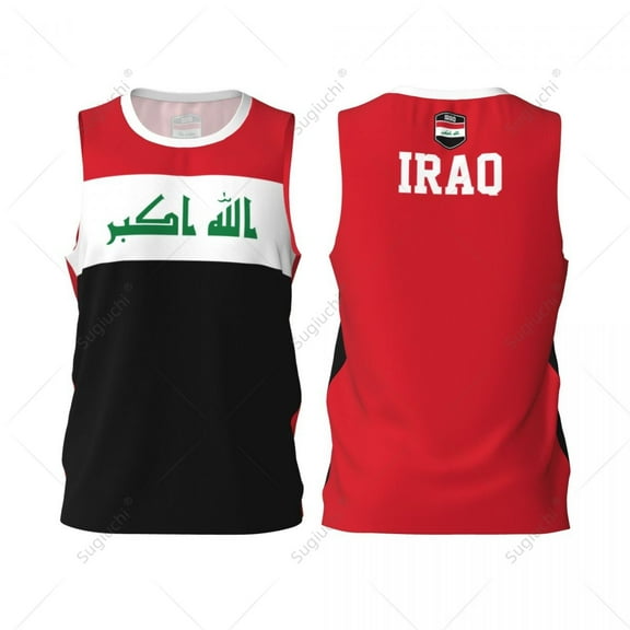 Iraq Flag Men Basketball Sports Jersey Running Fitness Multifunction Sleeveless tshirt Exclusive Custom Name Nunber