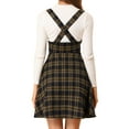 thumbnail image 3 of Allegra K Women's Pinafore Tartan Checks Braces A-Line Suspender Skirt, 3 of 6