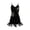 F34-Black, variant on FYDUU Kids 1920S Flapper Dress for Girls Spaghetti Strap Latin Dance Dress Sleeveless Tassel Sequin Fringe Dresses Performance Clothes 18-24 Months