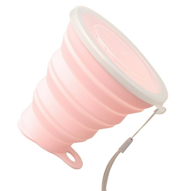 Injueey Taza plegable de silicona de calidad alimentaria para acampar al aire libre y viajar taza de agua portátil resistente al calor Almacenamiento y organización del hogar Rosa