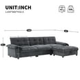 thumbnail image 3 of Modern L-Shape Sectional Sofa With Storage Ottoman, Chenille Upholstered Modular Couch with Cup Holder and USB Ports for Living Room Apartment Office, 3 of 10
