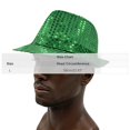 thumbnail image 3 of Sparkly Sequin Fedora Hat Unisex Shiny Glitter Trilby for Halloween Carnival Stage Show Photo Prop Party Event, 3 of 6