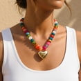thumbnail image 4 of Leaf Resin Chunky Beaded Necklace for Women, Simple Modern Style Necklace Jewelry Accessory, 4 of 11