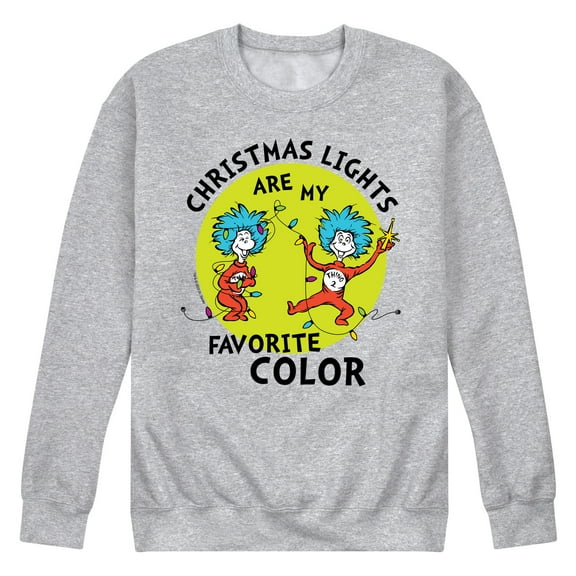 The Cat in the Hat - Christmas Lights Are My Favorite Color - Men's Crew Neck Fleece Pullover