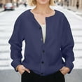 thumbnail image 5 of Fiaer Women'S Oversized Fashion Cardigan Sweaters Solid Color Casual V-Neck Long Sleeve Button Down Loose Fit Tops Navy XXXL, 5 of 9