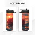 thumbnail image 3 of Susaid Romantic Roses Sunset Ocean Print 18oz Sports Insulated Kettle Stainless Steel Water Bottle For Running, Hiking, Cycling, Climbing, 3 of 8