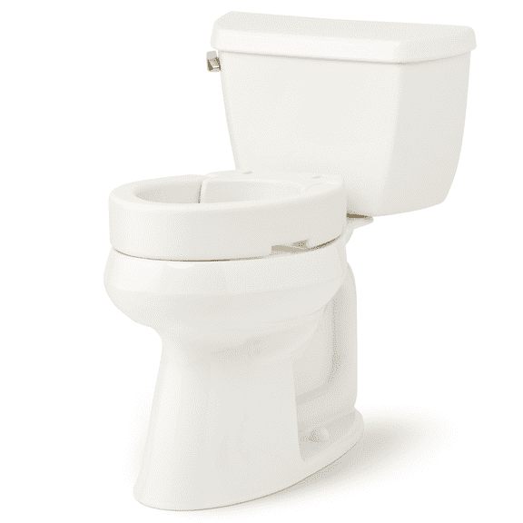Medline Elongated Toilet Seat Riser for Seniors, Hinged, Fits Most Toilets, 400 lb Weight Capacity, White