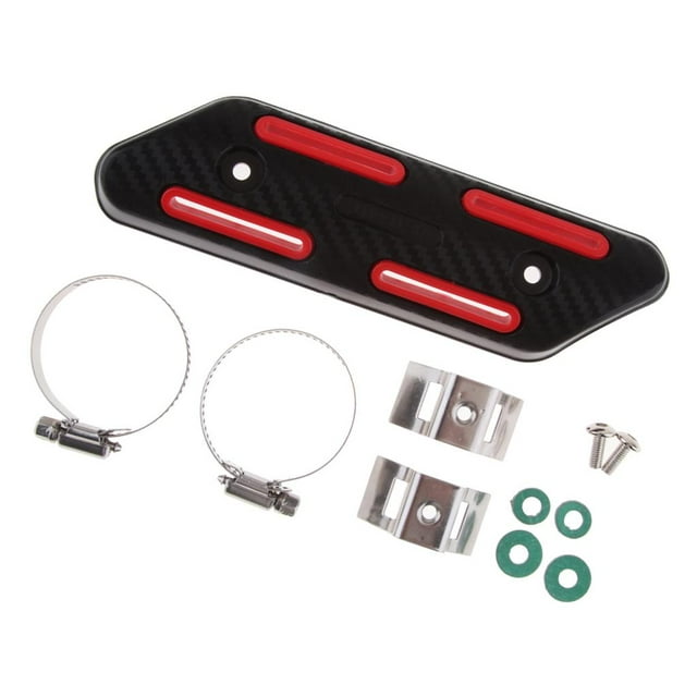 Cubierta Protectora Del Silenciador de Tubo de Cubierta Protectora de Fibra de Carbono de material acero Inoxidable rojo DYNWAVEMX Escudo térmico de motocicleta