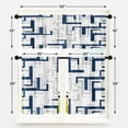 thumbnail image 3 of 36 Inch Kitchen Curtains Navy Blue and Grey Geometric Abstract Art Window Curtains and Valances Set of 3, White Modern Art Background Short Tier Curtain for Kitchen, 3 of 6