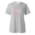 thumbnail image 5 of TSADFHJI Chandail à Col Rond pour Femmes Grande Taille T-Shirt Imprimé Cancer pour Femmes T-Shirt de Publicité Internationale Lune T-Shirt à Manches Courtes TG Gris, 5 of 5