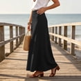 thumbnail image 5 of Lmueinov Womens Flowy Maxi Skirts Cotton Linen High Waisted A Line Long Skirts for Women 2026 Fall Winter Trendy Beach Vacation Skirts, 5 of 6