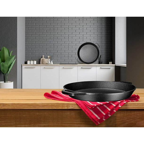 Bruntmor Pre Seasoned Cast Iron 12 Inch Crepe Pan Set 5 Piece Kitchen