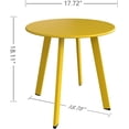 thumbnail image 5 of Evajoy Patio metal Side Table, 17.7"X18.1"(Height) Rust-Resistant Round End Table with Square Feet Décor for Bistro, Apartment, Balcony(Yellow), 5 of 5