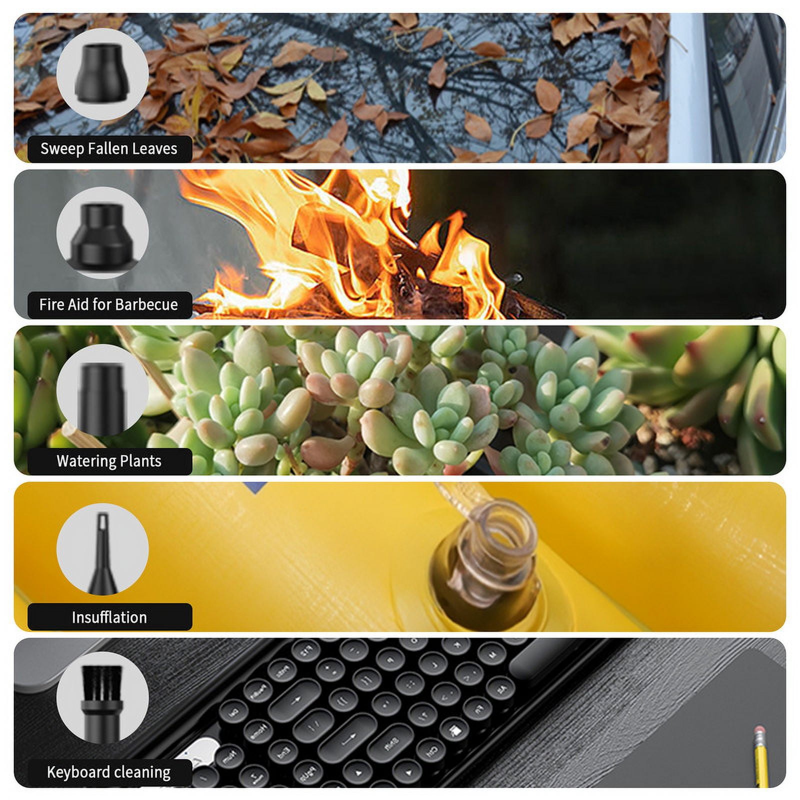 WORLDTIGER Air Duster - Computer Vacuum Cleaner - for Keyboard Cleaning- Cordless Canned Air- Powerful - Energy-Efficient