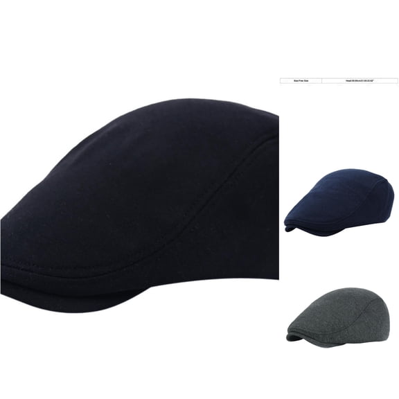 XIAOCHA Men's Solid Flat Ivy Cap Soft Woven Fabric Lightweight Casual Flatcap