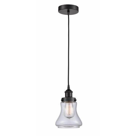 616-1PH-BK-G192-LED-Innovations Lighting-Bellmont - 1 Light Mini Pendant In Industrial Style-10 Inches Tall and 6.25 Inches Wide Matte Black Clear