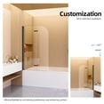 thumbnail image 3 of Aukfa Pivot Bifold Shower Door, 34" W x 58" H, 1/4" SGCC Tempered Glass Tub Bathtub Door Panel, Black, 3 of 8