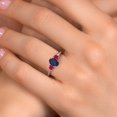 thumbnail image 4 of Gem Stone King 925 Sterling Silver Blue Sapphire and Red Ruby Engagement Ring for Women | 1.50 Cttw | Oval 7X5MM | Gemstone September Birthstone | Size 5, 4 of 6