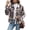 Rm-03 Pink Brown Grid, variant on Women's Cropped Plaid Shacket Jacket Fashion Casual Button Down Lightweight Outwear Flannel Plaid Shirts Casual Jackets with Pockets