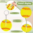 thumbnail image 3 of 15PCS Softball Baseball Acrylic Keychain Blank with Tassel, Party Gift, Yellow, 3 of 5