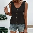 thumbnail image 3 of Xuapaodt INC Women's Sexy Casual Solid Color U Neck Vest Simple And Exquisite Design Short Sleeve, 3 of 3