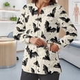 thumbnail image 3 of Binienty Halloween Bat Women's Long Sleeve Medical Scrub Jacket Snap Front Soft Breathable Fabric, Relaxed Fit, Button Front Closure, Suitable for Hospital, Halloween Holiday Medical Staff Wear, 3 of 7