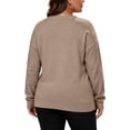 thumbnail image 6 of Womens Knit Plus Size Sweaters Long Sleeve Warm Casual Loose Fit V-Neck Fall Winter Pullover Sweaters Khaki 3XL, 6 of 8