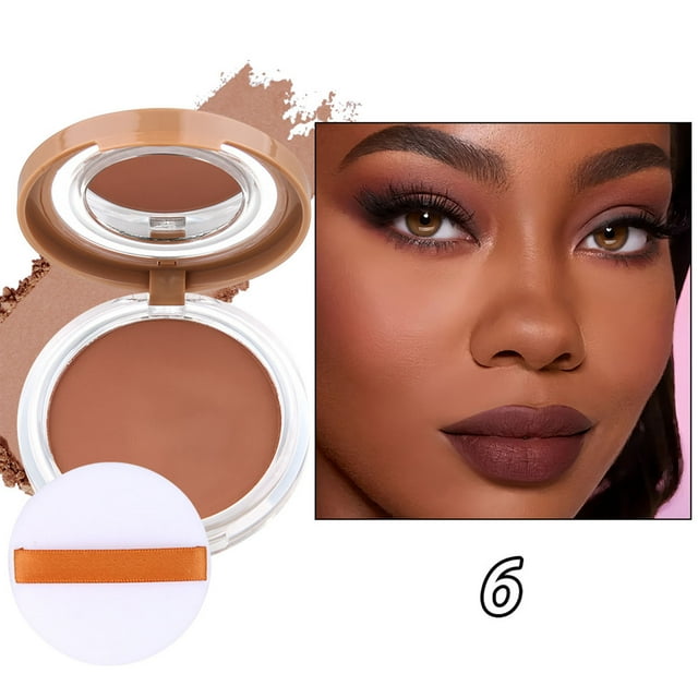 EGNMCR Waterproof Setting Powder Compact Long-Lasting Matte Finish Oil Control Makeup All-Day Waterproof Powder Waterproof set