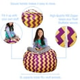 thumbnail image 3 of Posh Creations Bean Bag Stuffable Cover Only-Toy Organizer,Canvas,Kids,3 ft, Chevron Purple, Yellow, 3 of 3