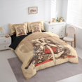 thumbnail image 3 of Manfei Japanese Ukiyoe 7-Piece Twin Bedding Sets,Cat Kitten Samurai Bedding Comforter Set,Cherry Blossom Sheet Sets For Girls Boys,Microfiber Bedroom Decor Reversible, 3 of 8