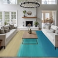 thumbnail image 3 of 5'x7' Area Rugs, Teal Blue Ombre Indoor Outdoor Area Rug for Living Room Bedroom, Modern Abstract Gradient Art Washable Bathroom Rugs Kitchen Floor Carpet Mats Home Decor Aesthetic, 3 of 8