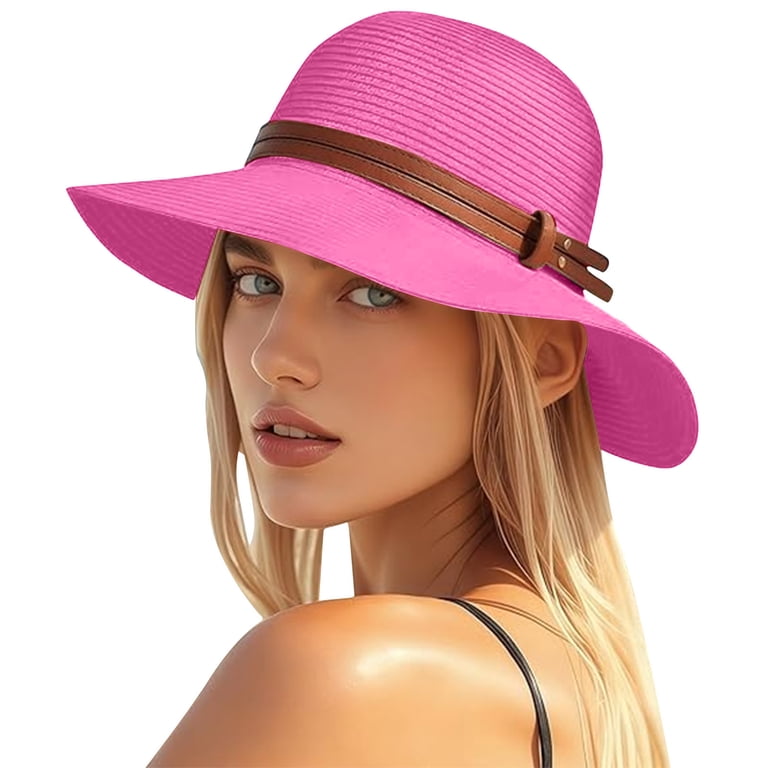 Bxsruta Wide Brim Panama Fedora Sun Hat UPF 50+ Foldable  display picture 1