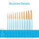 thumbnail image 5 of 12pcs pincel de artista profesional set pinceles de punta redonda puntas pinzas de pelo de nylon dur Tomshoo Azul, 5 of 7
