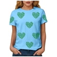 thumbnail image 5 of GEWSEY Women's St Patrick's Day T-Shirt Lucky Irish Shamrock Paddy's Day Graphic Tees Tops (Sky Blue, XL), 5 of 8
