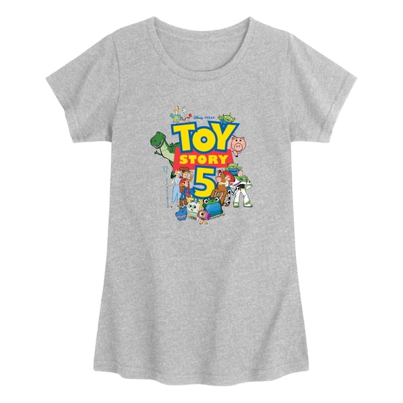Toy Story 5 - Logo and Characters - Toddler Girls Fitted Short Sleeve T-Shirt