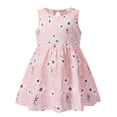 thumbnail image 1 of 2DXuixsh Robes Petite Fille Extensibles Ligne A Évasées Robe de Fête Été Robe Mignonne Enfants Coton Robe Fraise Vêtements Fille Été Rose Taille 110, 1 of 2