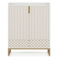 thumbnail image 3 of Spaco Shoe Rack, Minimalist White Shoe Cabinet with Gold Strip - Elegant Storage for Any Room, White, 3 of 8