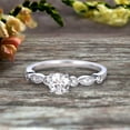 thumbnail image 4 of 1.50 Carat Art Deco Style Round Moissanite Diamond Ring on 10k White Gold Vintage Style, 4 of 5